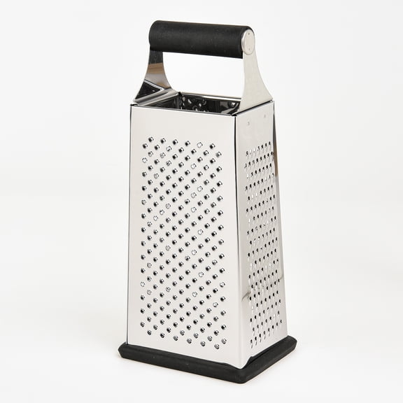 SharpChef 9" 4-Sided Cheese Grater with Soft Touch Handle, Stainless Steel, Rust Proof & Dishwasher Safe