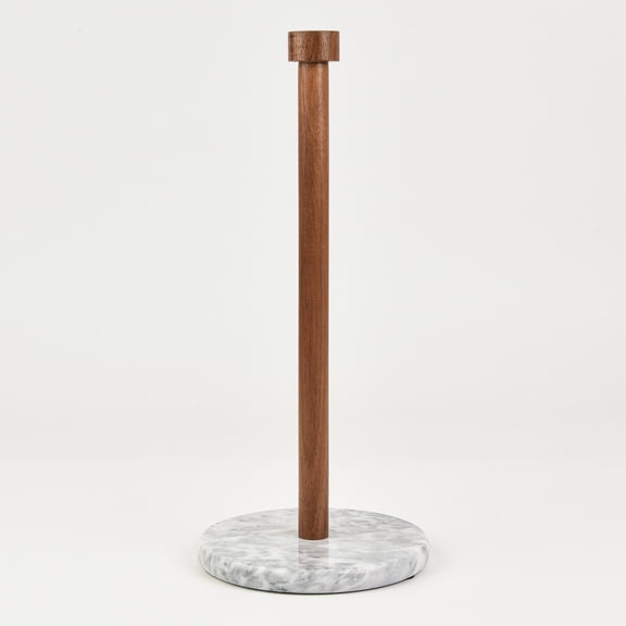 SharpChef Countertop Marble Paper Towel Holder, Acacia Wood, Rust Proof, Fits Most Size Paper Roll