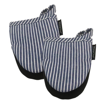 SharpChef Heat and Slip Resistant Neoprene Oven Mitts Set, Soft Cotton Lining, Waterproof, BPA-Free, 2 Count - Blue