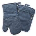 thumbnail image 1 of SharpChef Heat and Slip Resistant Silicone Oven Mitt and Pot Holder Set, Soft Cotton Lining, Waterproof, BPA-Free - Blue, 1 of 6