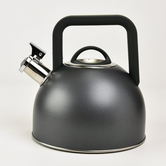 SharpChef Whistling Stovetop Tea Kettle, Food Grade Stainless Steel, Soft Touch Ergonomic Handle, Fast Boil, for Gas, Electric, and Glass Ranges - 3L