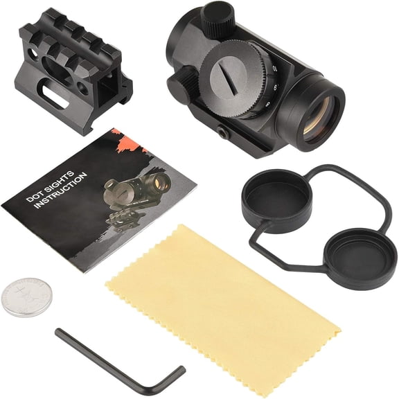 SharpOptics 2MOA Red Dot Scope 1x25mm Sight Waterproof & Shockproof & Fog-Proof with 1 inch Riser Mount
