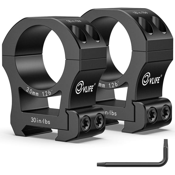 SharpOptics 7075 Aluminum 30mm Scope Rings Mount - Precision High Profile High-Strength Scope Mount for More Rails - 2 Pieces