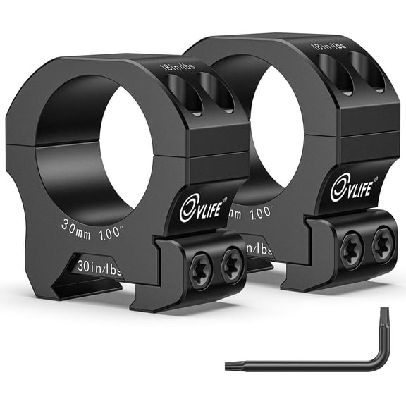 SharpOptics 7075 Aluminum 30mm Scope Rings Mount - Precision Medium Profile High-Strength Scope Mount for More Rails - 2 Pieces