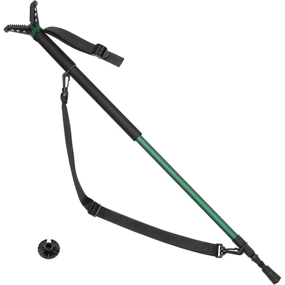 SharpOptics Shooting Stick Hunting with V Yoke Rest, 33.1" to 74.8" Height Adjustable Gun Crossbow Shooting Monopod,Green