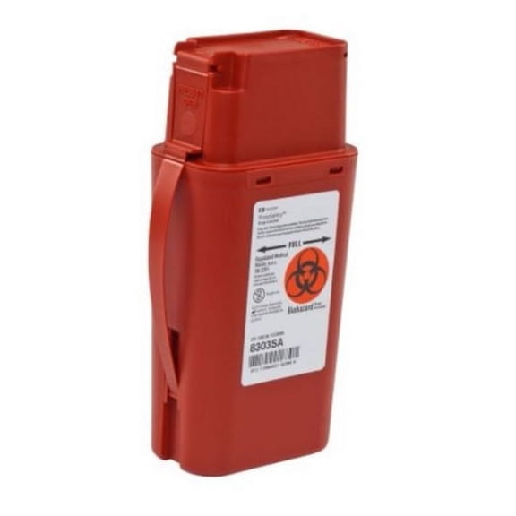 SharpSafety Sharps Transport Container 8303SA, 1 Quart, 1 Each, Red