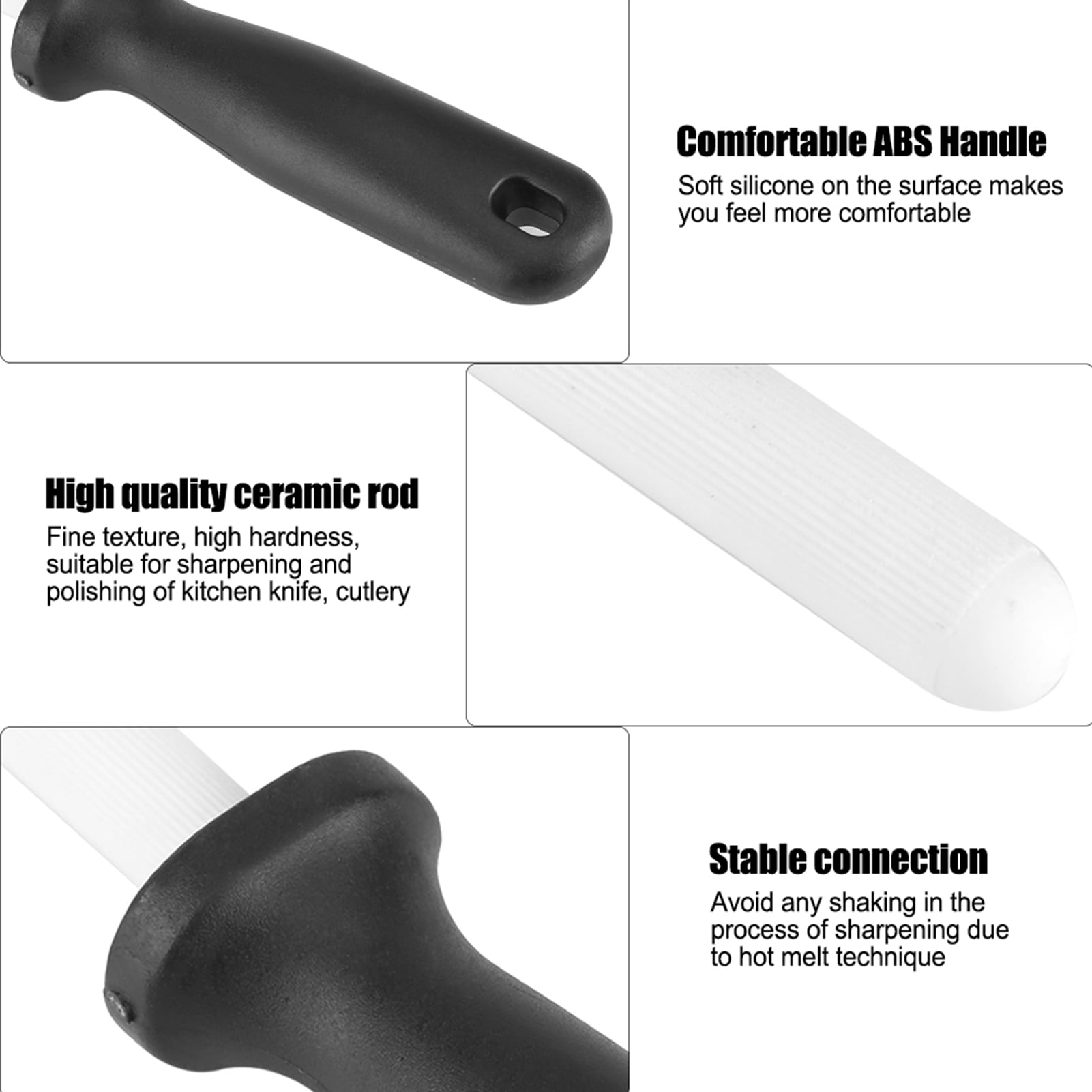 Sharpening Rods 8inch Ceramic Sharpening Rod, Hanging Hole Sharpening