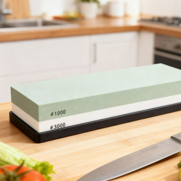 Sharpening Stone 1000 3000 Grit Whetstone Sharpening Stone Dual Sided 1000 3000 Grit Whetstone With Anti Slip Base For Scissors Chisels Axes Green White