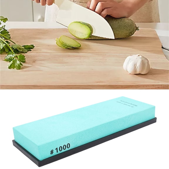 Sharpening Stone 1000 Grit Whetstone White Corundum Anti Slip Silicone Base Multipurpose Use Green