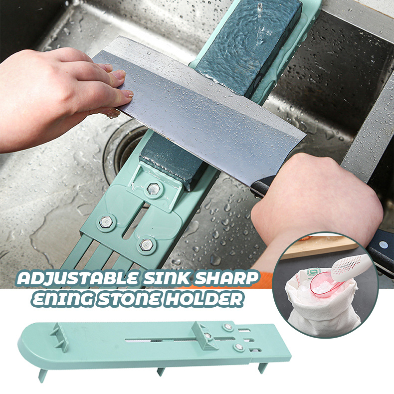 Sharpening Stone Holder Adjustable Length for Kitchen Sink Bridge