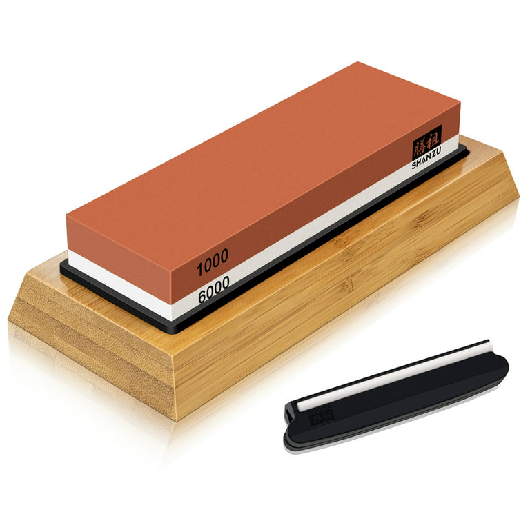 1000 / 6000 Grit Japanese Whetstone Kit With Angle Guide and Bamboo Case  Premium Dual-sided Knife Sharpening Stone sharpening Honing 