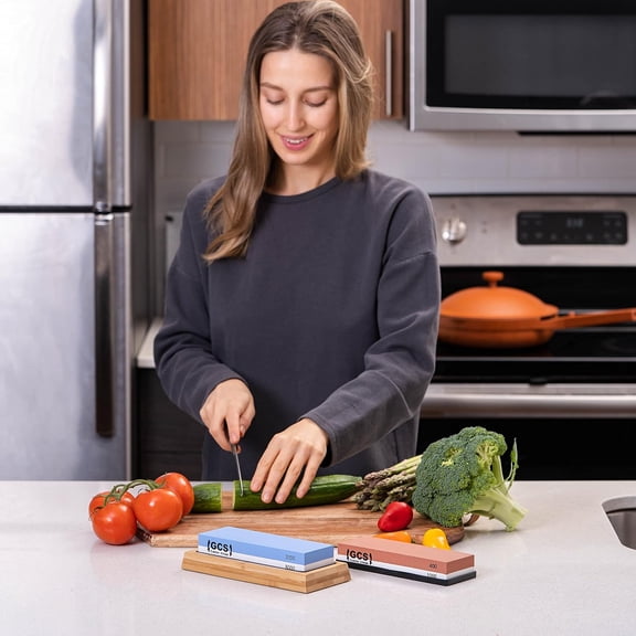 Sharpening Stone Set - Kitchen Knife Sharpener Wet Stones Kit