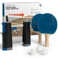 Sharper Image 7Piece Retractable Tabletop Tennis Game Set, Play Almost