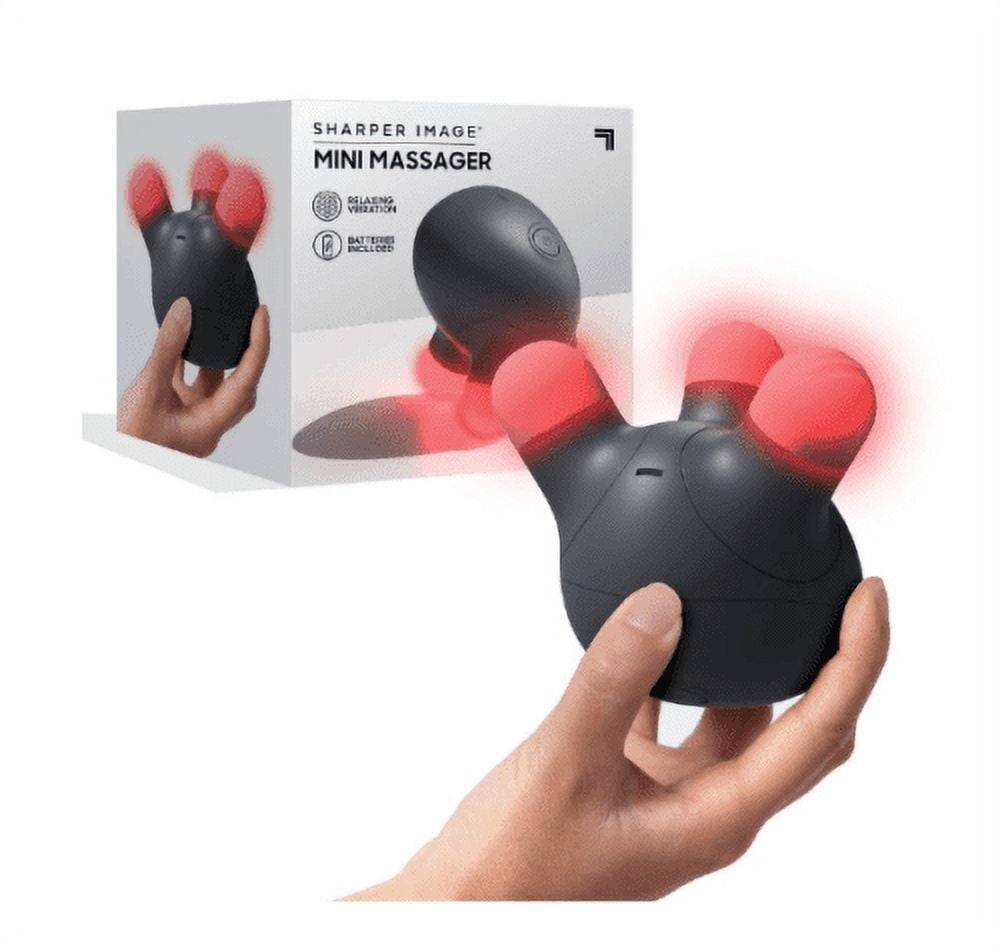 Sharper Image Black Powerful Mini Handheld Compact Massager with Light-Up Glow Nods - Next-Level Portable Relaxation