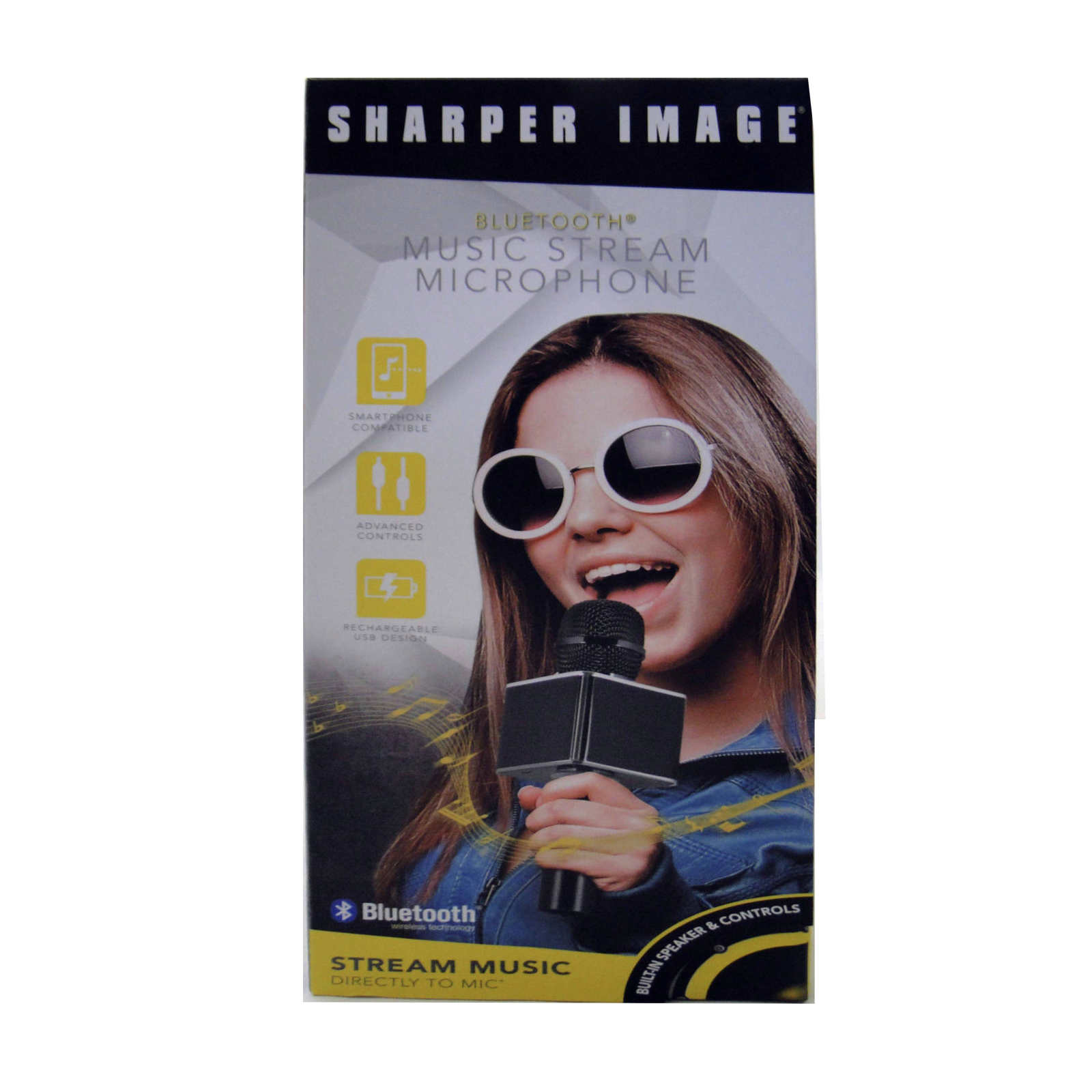 Sharp Mic Sharper Image Bluetooth Music Stream Karaoke Microphone Mic Wireless ...