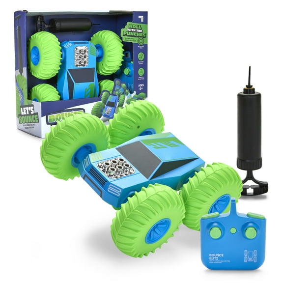 Open Box Sharper Image Bounce Blitz Remote Control Stunt Car, Green, Ages 6+