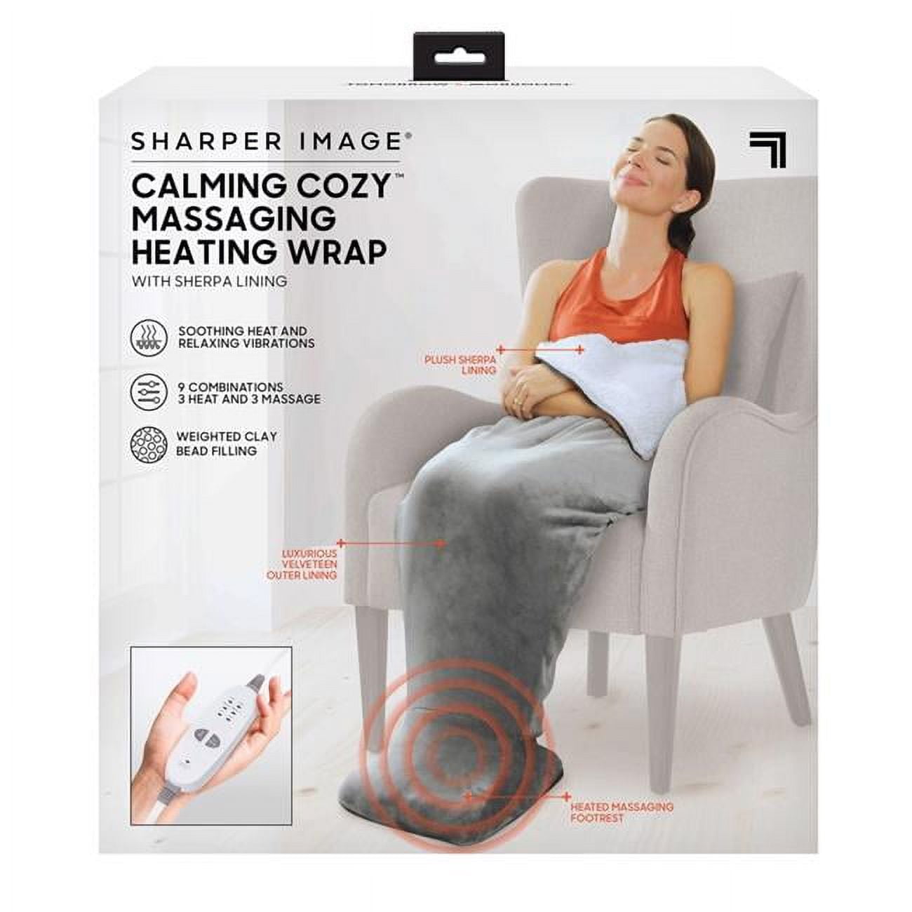 Sharper Image Calming Cozy Therapeutic Massaging Heat Wrap