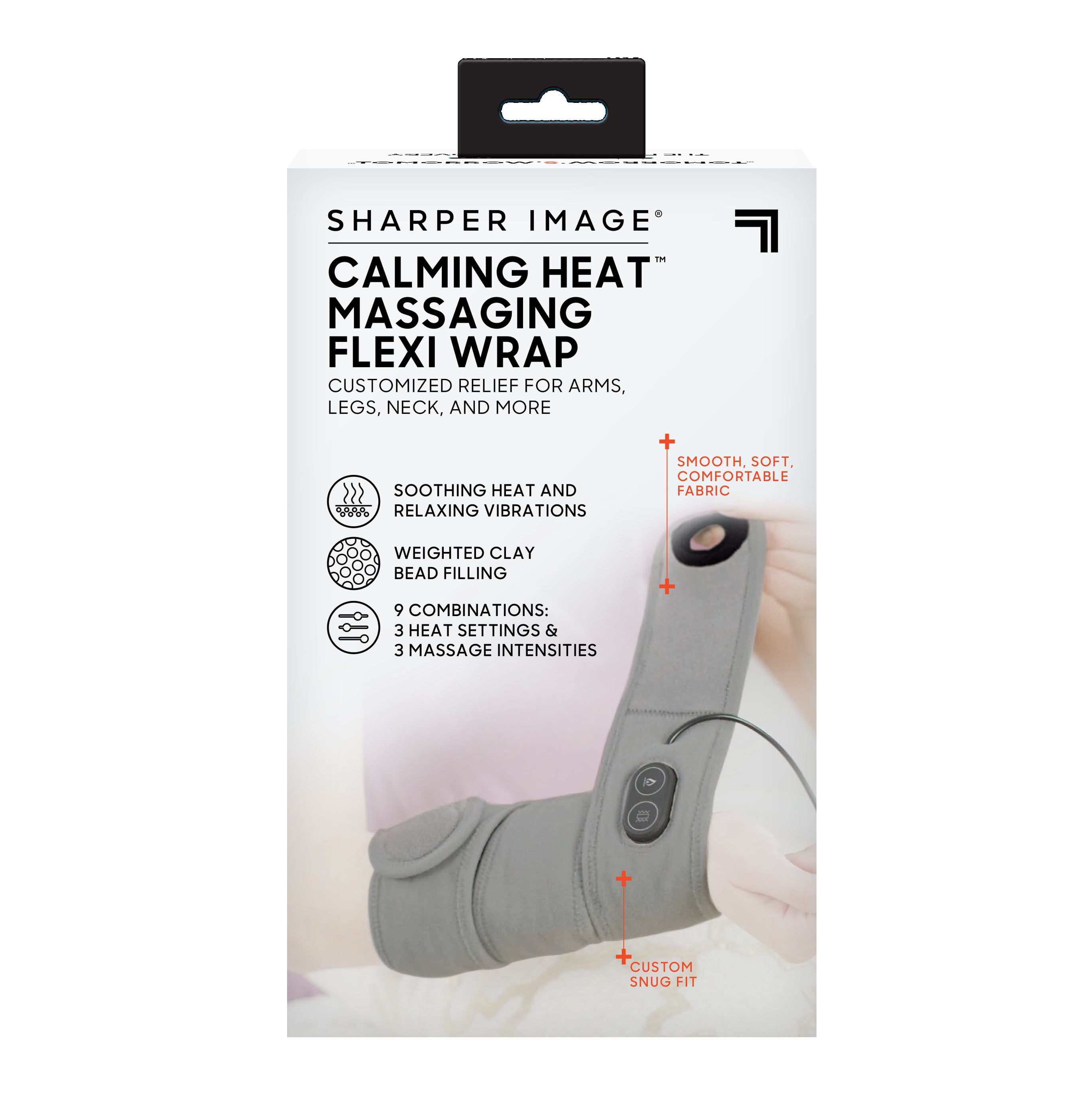 CALMING COZY 23 in. x 5 in. Massaging Heating Neck Wrap, Grey CWT18004 -  The Home Depot