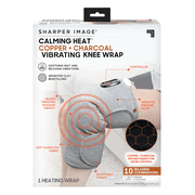 Sharper Image Calming Heat Massaging Knee Wrap, Soothing Heat & Relaxing Vibrations, Charcoal Gray