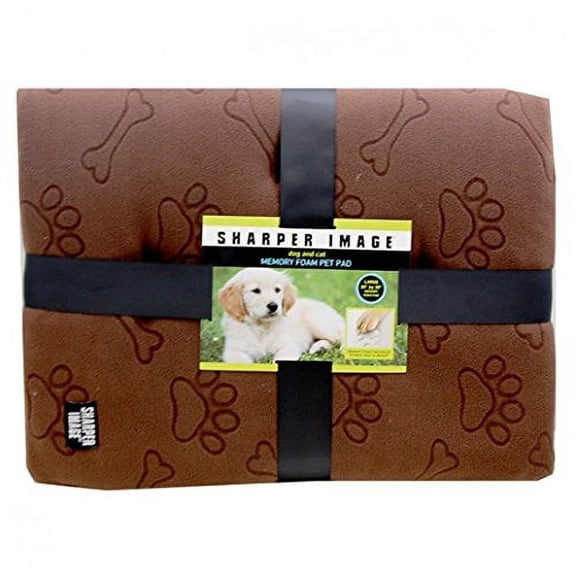 Sharper Image Dog and Cat Memory Foam Pet Pad Bed Brown