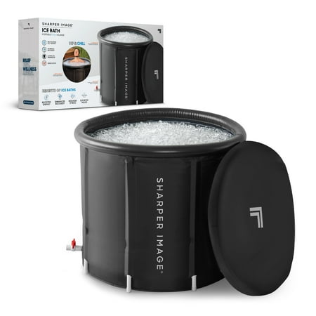 Sharper Image - Ice Bath Portable Cold Plunge, Revitalizing Ice Therapy, Workout Recovery - Black