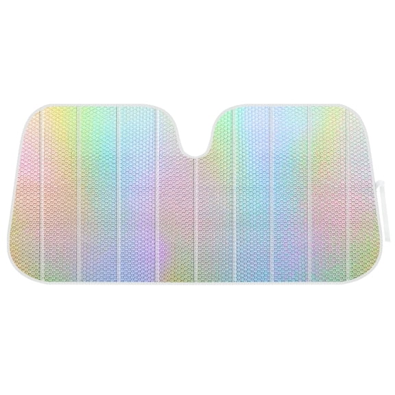 BDK Iridescent Mermaid Car Windshield Sun Shade Accordion Folding Sunshade for Windshield Blocks UV Rays Sun Visor for Car Front Window Protector - Easy Setup Keeps Vehicle Cool - 58 x 27