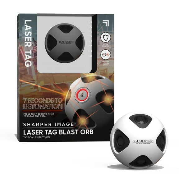 Sharper Image Laser Tag Blast Orb Tactical Suppression with Self-Detonating Infrared Bomb with Booby Trap Mode, 1-pieces, White, Age 8+
