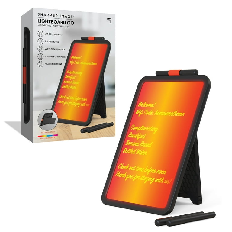 Sharper Image® Light Board Go LED Writing Tablet, 7 Light Modes, Black, 14  in x 10 in x 3 in, 1.7 lb