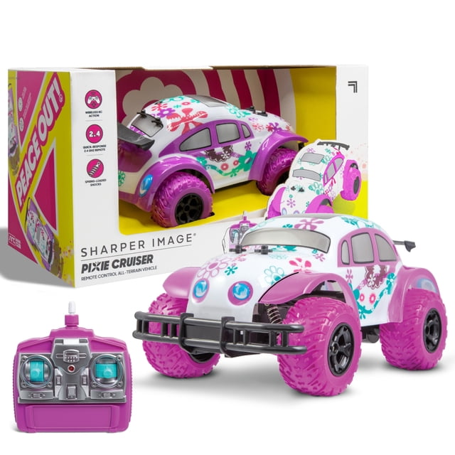Sharper Image® Pixie Cruiser Pink and Purple RC Remote Control Car Toy for Girls with Off-Road Grip Tires Princess Style Big Buggy Crawler