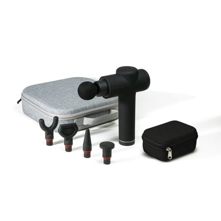 Sharper Image Powerboost Deep Tissue Percussion Massage Gun for Full Body Recovery, 5 Attachments, Whisper Quiet, Rechargeable