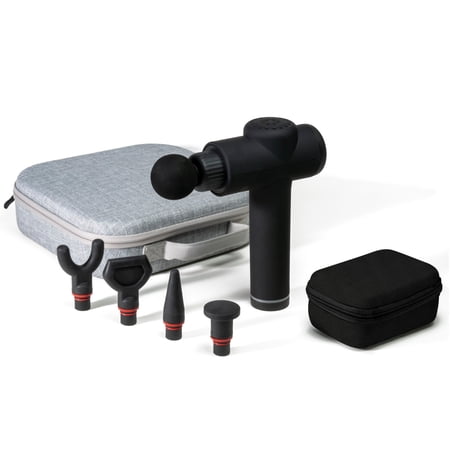 Sharper Image® Powerboost® Deep Tissue Percussion Massager, Massage Gun with 5 Attachments, Whisper Quiet Operation, Variable Strength