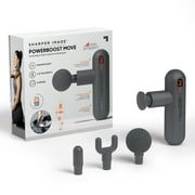 Sharper Image  Powerboost Move  Deep Tissue Portable Percussion Massage Gun, 4 Attachments, Rechargeable