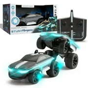 Sharper Image® RC Stunt Mongoose Glow Racer Car with Light-up Body for Children, Black/White