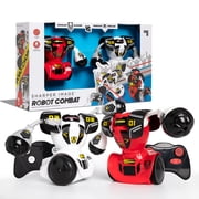 Sharper Image® Toy Robot Combat Remote Control Fighting Set, Includes LED Lights & Sound Effects, Wireless Infrared Technology, 4-pieces, Red and White, Age 6+