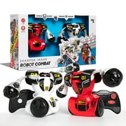 Sharper Image  Toy Robot Combat Remote Control Fighting Set, Includes LED Lights & Sound Effects, Wireless Infrared Technology, 4-pieces, Red and White, Age 6+