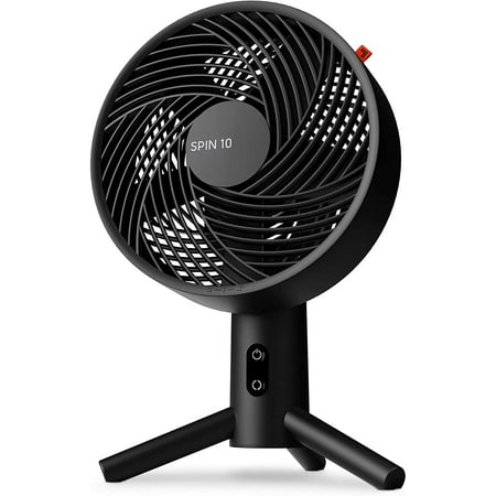 Sharper Image - SPIN 10 Oscillating Table Fan - Black