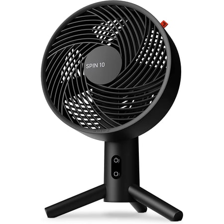 Sharper Image SPIN 10 Oscillating Desktop Fan, 15.5", Black