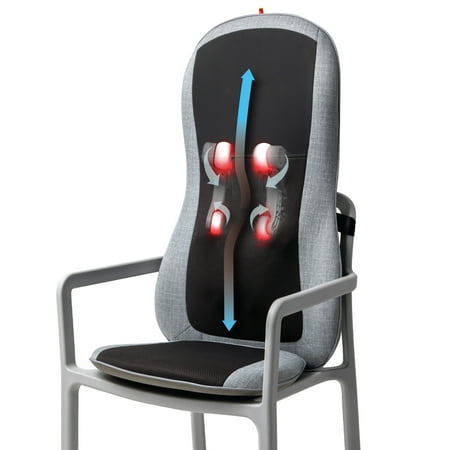 Sharper Image - Smartsense Shiatsu Realtouch Massaging Chair Pad - Grey