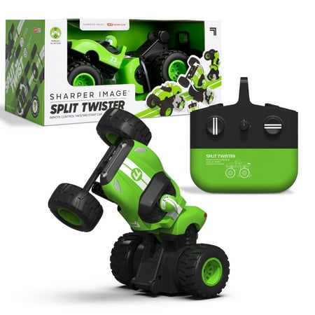 Sharper Image® Split Twister Remote Control Twisting Stunt Car, Green with 2-Pieces, Age 6+
