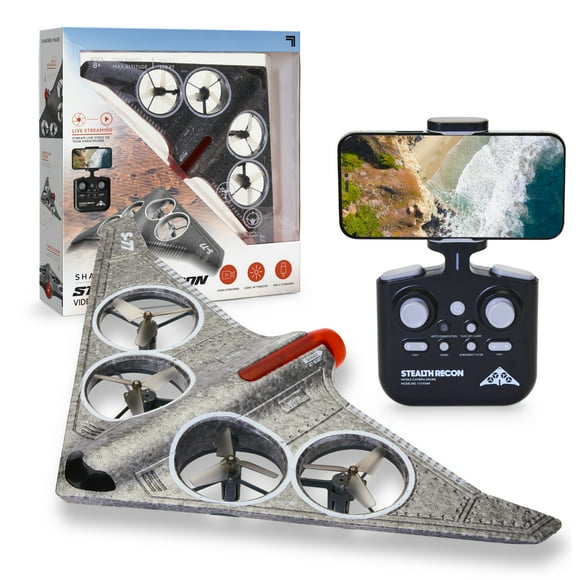 Sharper Image Stealth Recon Video Drone with Live Streaming Camera, Black