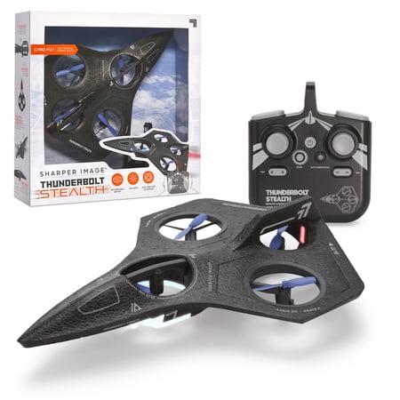 Sharper Image® Thunderbolt Stealth Drone, USB-C Rechargeable, Flight Assist & Gyro Sensor, Long Range Stunt Control