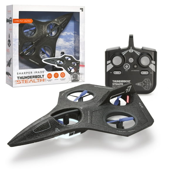 Sharper Image Thunderbolt Stealth Drone, USB-C Rechargeable, Flight Assist & Gyro Sensor, Long Range Stunt Control