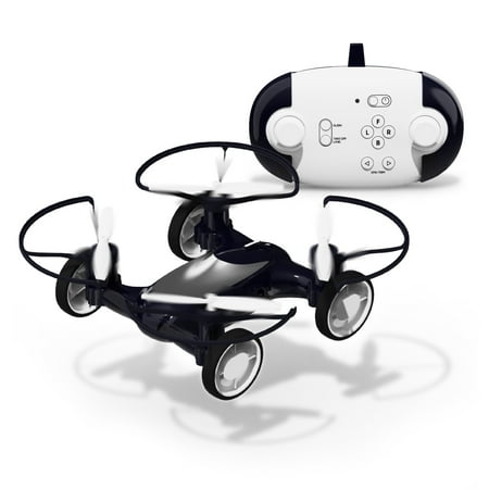 Sharper Image Fly+Drive Dual-Function Vehicle Drone, Black 5.5 in x 5.51 in