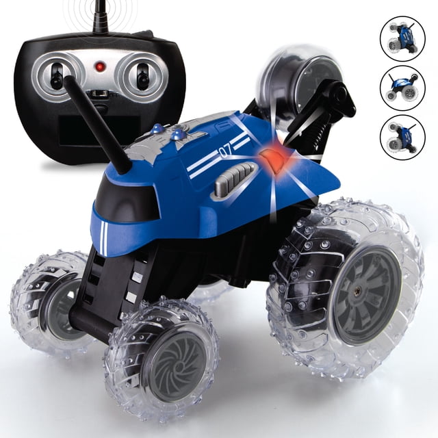 Sharper Image Toy RC Thunder Tumbler Remote Control 360 Spinning Car, 2-Pieces, Blue, Age 6+