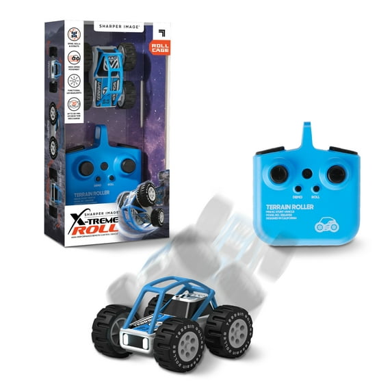 Sharper Image® Toy RC x-Treme Roll High Performance Remote Control Vehicle with 360 Stunts, Spin and Flips, All-Terrain, Age 6+, Blue