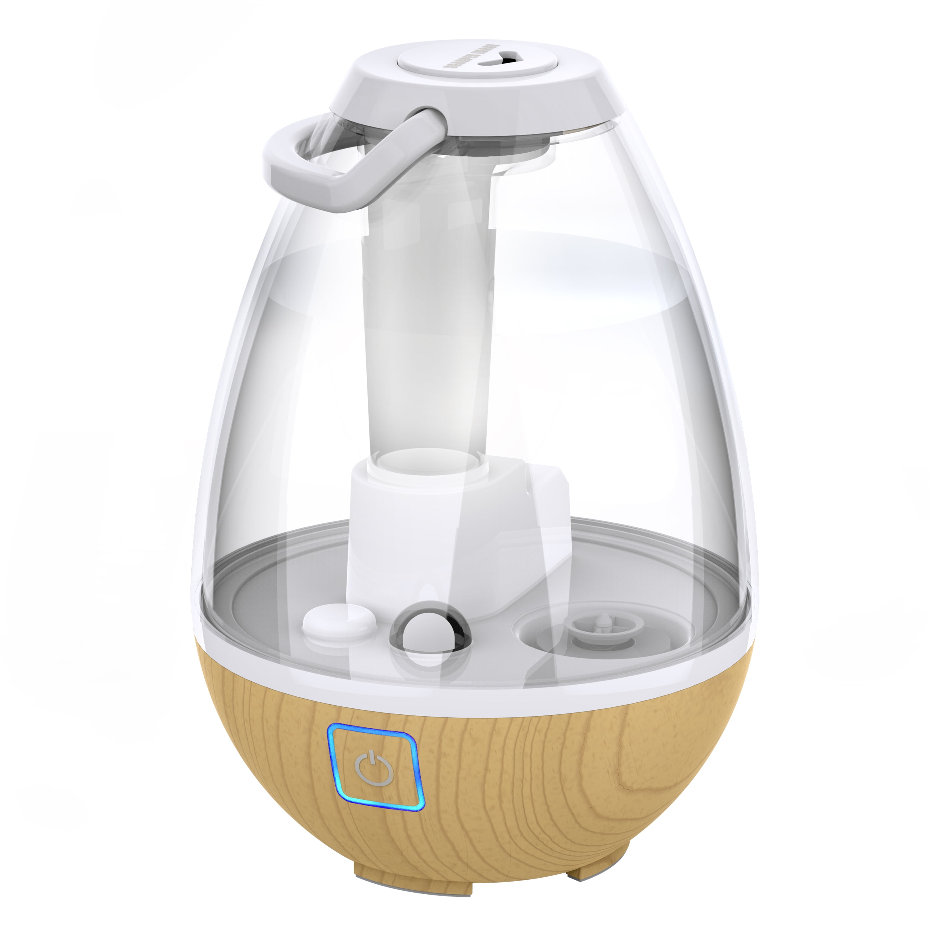 Compact Ash Woodgrain Ultrasonic Cool Mist Humidifier with Auto Shutoff