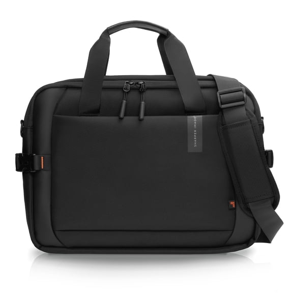 Sharper Image Venture Messenger Briefcase Laptop Bag Fits 17” Computer, Water Resistant Crossbody Shoulder Bag with Strap for Work, School, Office, Travel, Black