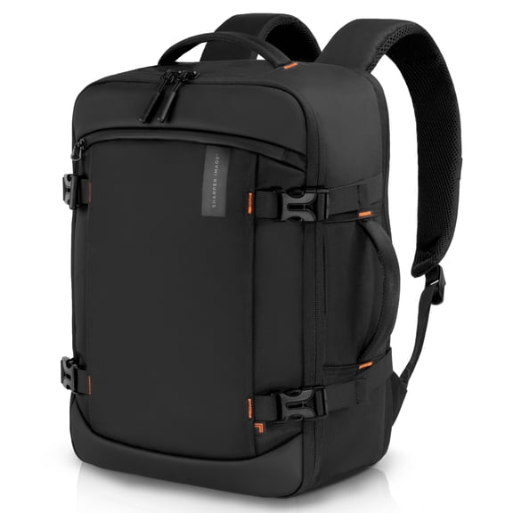 Sharper Image Venture Weekender Travel Laptop Backpack, TSA-Approved 23L Carry-On Bag Fits 17 Laptop, Water-Resistant, Black