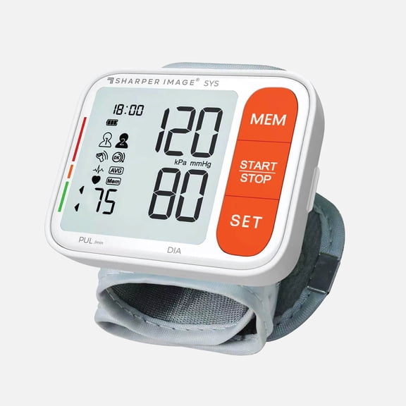 Sharper Image Wrist Monitor Blood Pressure Monitor Adjustable Cuff Compact 1 Count