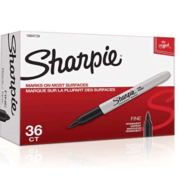 Sharpi.e Super Permanent Markers pen , Fine Point, Black, 36 Count - Quick Drying
